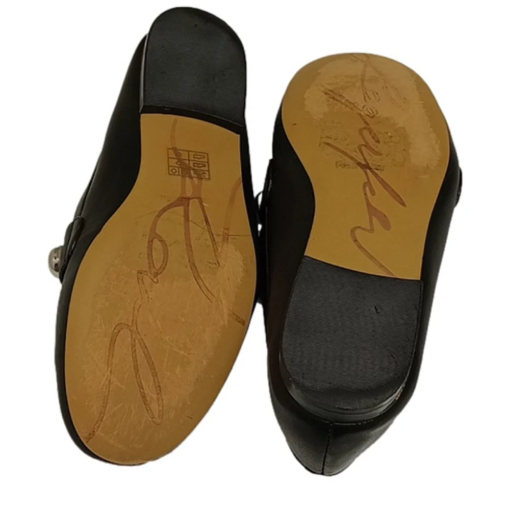 KARL LAGERFELD "AVAH" BLACK LEATHER LOAFER FLATS SHOES WITH SILVER DOME … - Picture 11 of 13